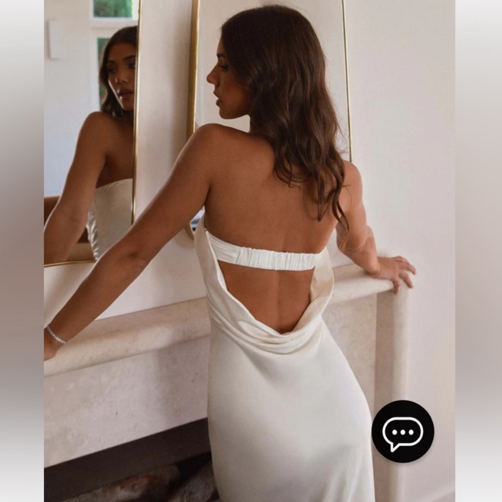 Pearl white satin dress